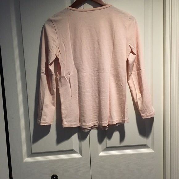 J Crew pink sequins front long sleeve T-shirt XS - Picture 2 of 7